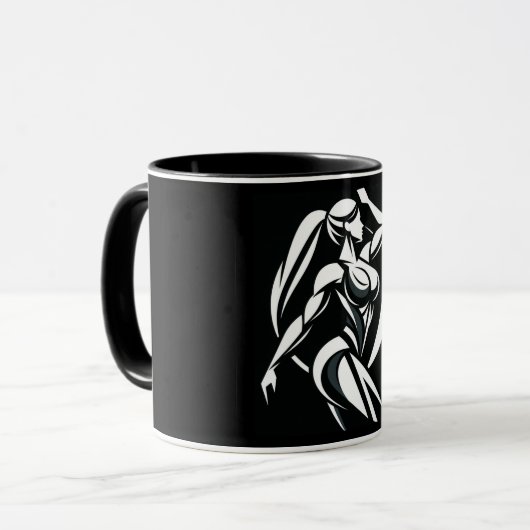 Sterke vrouw fitness persoonlijke training minimal mok (Voorkant links)