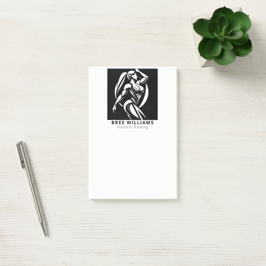 Sterke vrouw fitness persoonlijke training minimal post-it® notes (Kantoor)