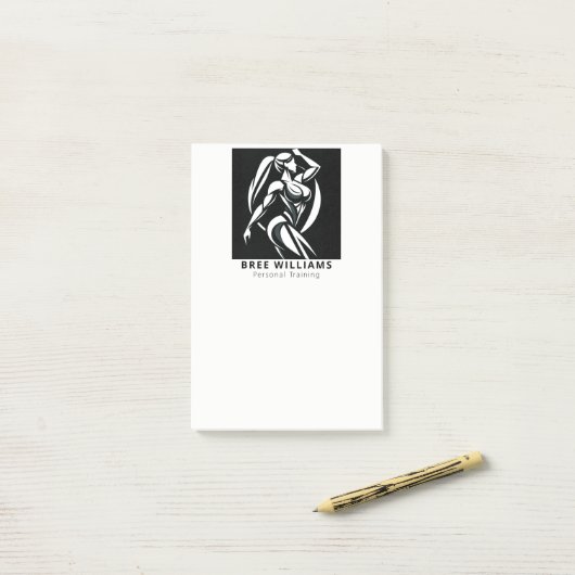Sterke vrouw fitness persoonlijke training minimal post-it® notes (Op bureau)