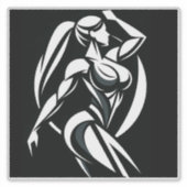 Sterke vrouw fitness persoonlijke training minimal sticker (Voorkant)