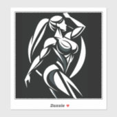 Sterke vrouw fitness persoonlijke training minimal sticker (Vel)