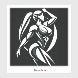 Sterke vrouw fitness persoonlijke training minimal sticker