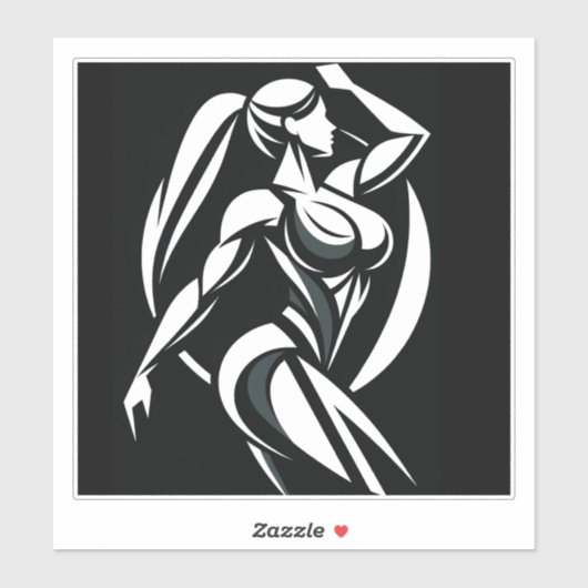 Sterke vrouw fitness persoonlijke training minimal sticker (Vel)