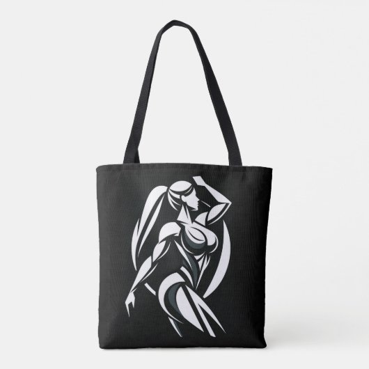 Sterke vrouw fitness persoonlijke training minimal tote bag (Achterkant)