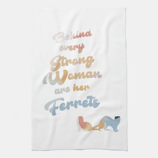 Sterke vrouw... frettenwiel theedoek (Verticaal)