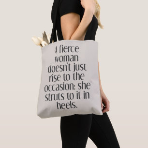 Sterke vrouw met zelfvertrouwen citaat tote bag