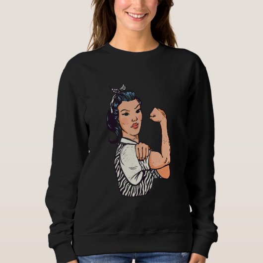 Sterke Vrouw Zebra Outfit Trui (Voorkant)
