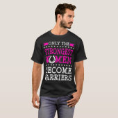 Sterke vrouwelijke Hoefijzer Equine Shoeking T-shirt (Voorkant volledig)
