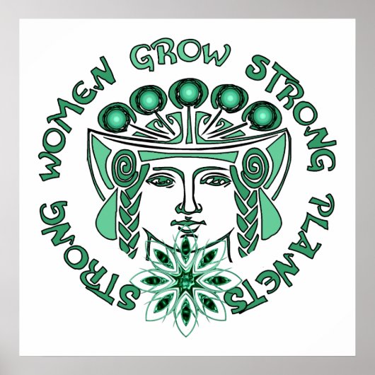 Sterke vrouwelijke krachtenplanet poster (Voorkant)