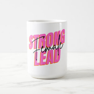 'Sterke Vrouwelijke Leider' Empowering Typografie  Koffiemok