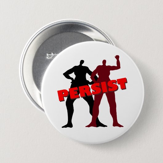 Sterke vrouwelijke perskracht, knop ronde button 7,6 cm (Voorkant /achterkant)