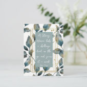 Sterke vrouwelijke positieve boodschap Gold Green Briefkaart (Staand voorkant)