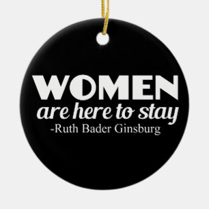 Sterke vrouwelijke Ruth Bader Ginsburg Feminist Qu Keramisch Ornament