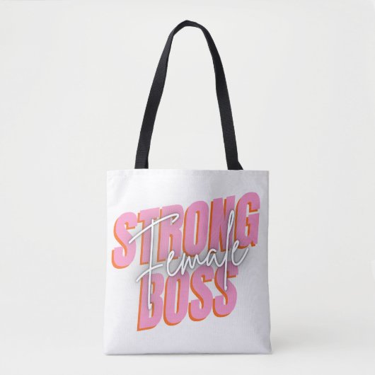 Sterke Vrouwen baas roze en wit Tote Bag (Voorkant)