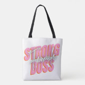 Sterke Vrouwen baas roze en wit Tote Bag (Achterkant)