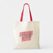 Sterke Vrouwen baas roze en wit Tote Bag (Achterkant)