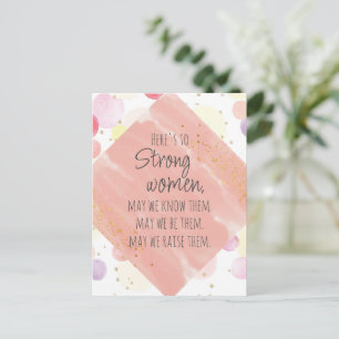 Sterke vrouwen citaat gouden blush bubbels briefka briefkaart