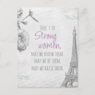 Sterke Vrouwen Citaat Parijs Papier Eiffeltoren Po Briefkaart
