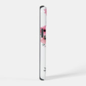 Sterke vrouwen citaat waterverf roze bloemen  iPhone 15 case (Rechterkant)