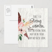 Sterke vrouwen citeren het Florale effect van het  Briefkaart (Voorkant / Achterkant)