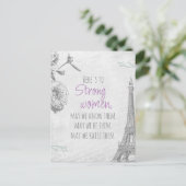 Sterke vrouwen citeren Parijs paper Eiffel Tower P Briefkaart (Staand voorkant)