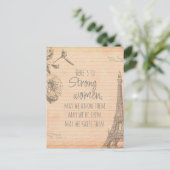 Sterke vrouwen citeren uit Parijs Papier Eiffel To Briefkaart (Staand voorkant)