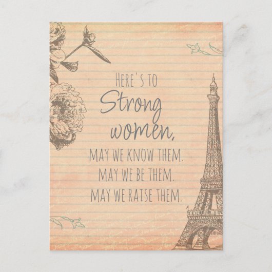 Sterke vrouwen citeren uit Parijs Papier Eiffel To Briefkaart (Voorkant)