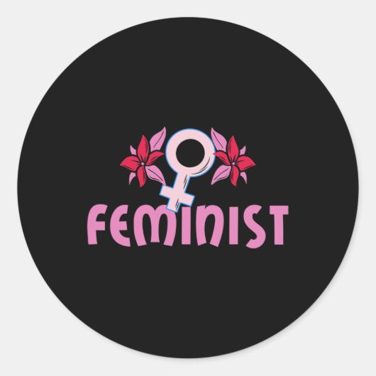 Sterke vrouwen Feminist Ronde Sticker (Voorkant)