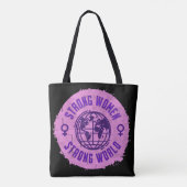 Sterke Vrouwen Inspirerend Quote Tote Bag (Achterkant)