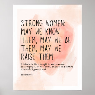 Sterke vrouwen - Inspirerend quote voor vrouwen Poster