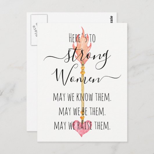 Sterke vrouwen Inspirerend waterverf pijl citaat Briefkaart (Voorkant / Achterkant)