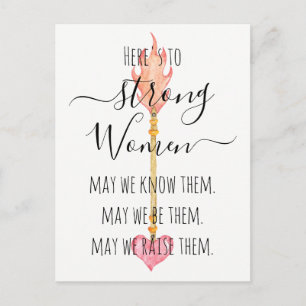 Sterke vrouwen Inspirerende waterverf pijl citaat Briefkaart