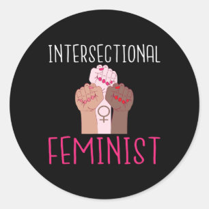 Sterke vrouwen intersectioneel feminist ronde sticker