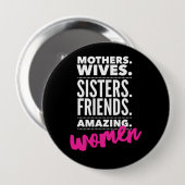 Sterke Vrouwen Knop Ronde Button 4,0 Cm (Voorkant /achterkant)