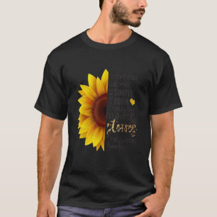Sterke vrouwen lopen door zonnebloem t-shirt