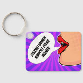 Sterke vrouwen ondersteunen elkaar feministische P Sleutelhanger (Achterkant)