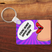 Sterke vrouwen ondersteunen elkaar feministische P Sleutelhanger (Achterkant)