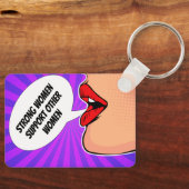 Sterke vrouwen ondersteunen elkaar feministische P Sleutelhanger (Voorkant)