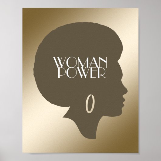 Sterke vrouwen poster van metallisch goud (Voorkant)