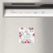 Sterke Vrouwen Quote Roze Bloemen Afstuderen Gift Magneet (Insitu (Vaatwasser))
