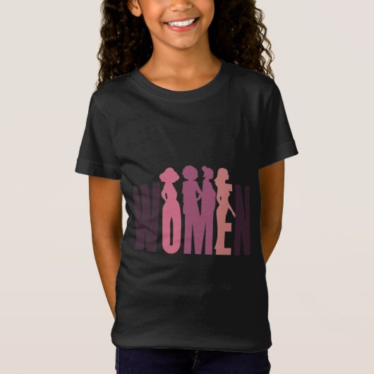 Sterke Vrouwen Silhouet T-shirt (Voorkant)