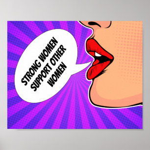 Sterke Vrouwen Steunen Elkaar Feministische Pop Ar Poster