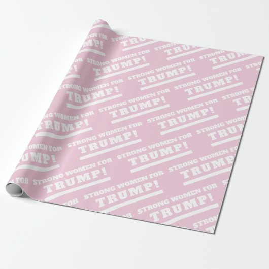 Sterke vrouwen voor Trump Pink Gift Wrap Cadeaupapier (Uitgerold)