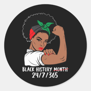 Sterke Vrouwen Zwarte Geschiedenis Maand Melanin A Ronde Sticker