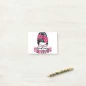 Sterke vrouwenboodschap Bun Breast Cancer Survivor Post-it® Notes (Op bureau)