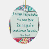 Sterke vrouwenprijsopgave, kerstversiering keramisch ornament (Rechts)