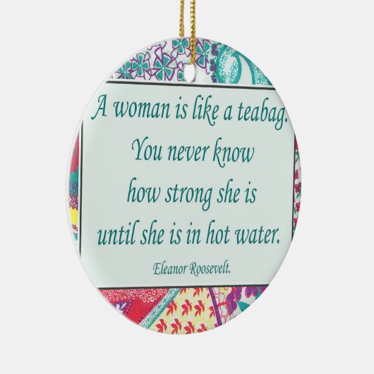 Sterke vrouwenprijsopgave, kerstversiering keramisch ornament (Rechts)