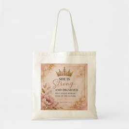 Sterke & waardige Spreuken 31:25 Inspirerende Tote Bag