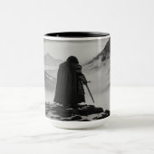 sterke Warrior Mok - Black & White Fantasy koffie (Midden)