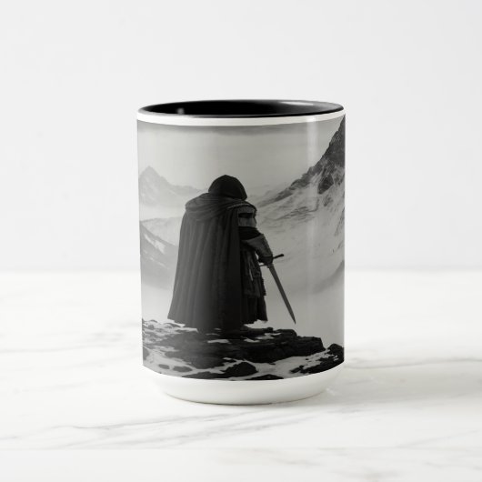 sterke Warrior Mok - Black & White Fantasy koffie (Midden)
